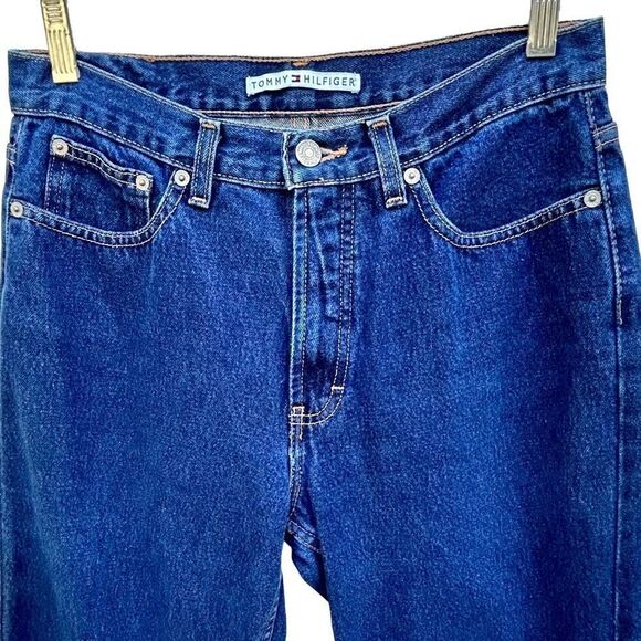 Tommy Hilfiger Women's Size 29 Blue Dark Wash Straight Leg Denim Jeans - Picture 5 of 8